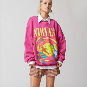 Pink Urban Outfitters Nirvana Sweatshirt